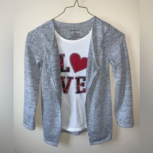 5T girls Valentine’s Day LOVE dressy sweater top NWOT